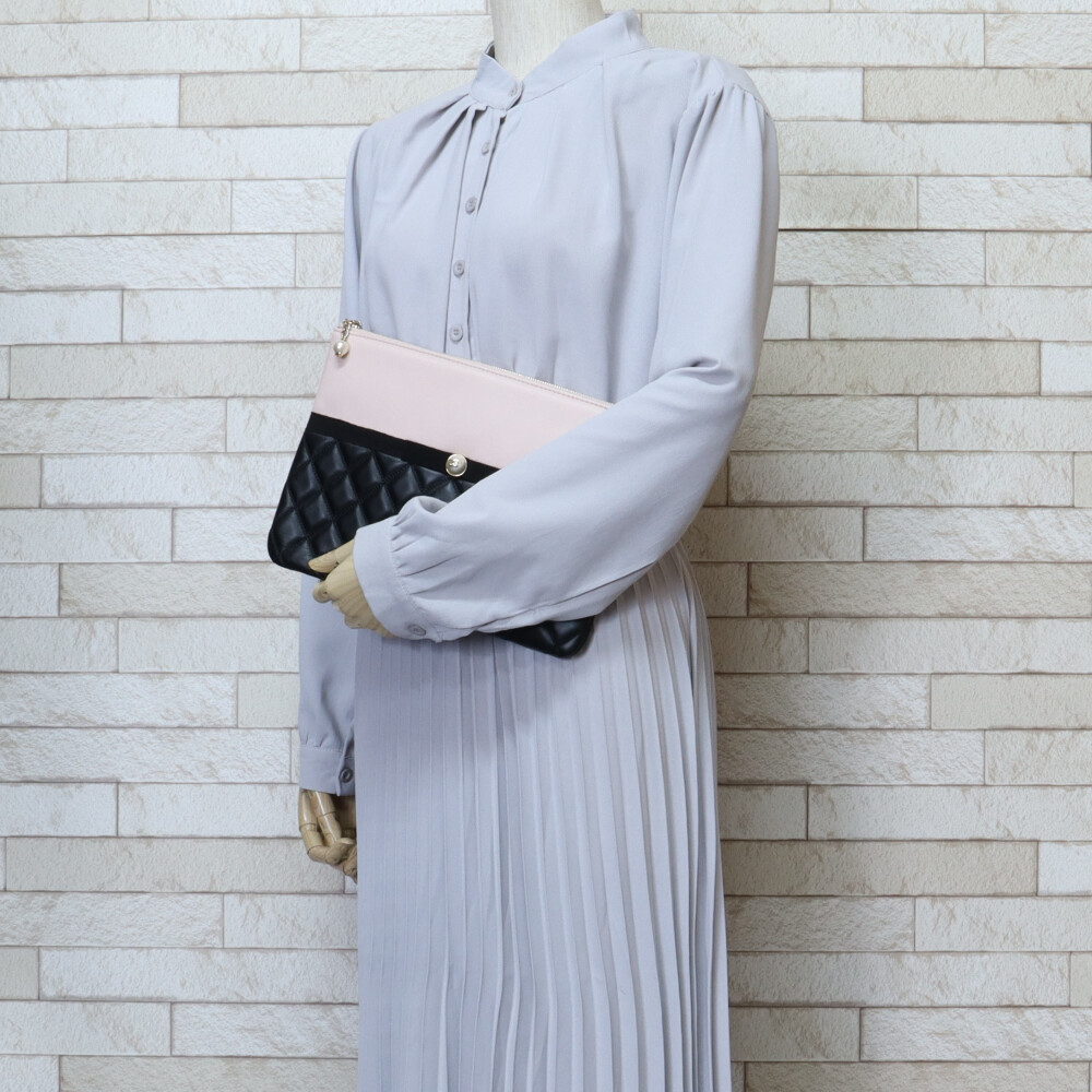 Chanel Pink Bag Lambskin Clutch